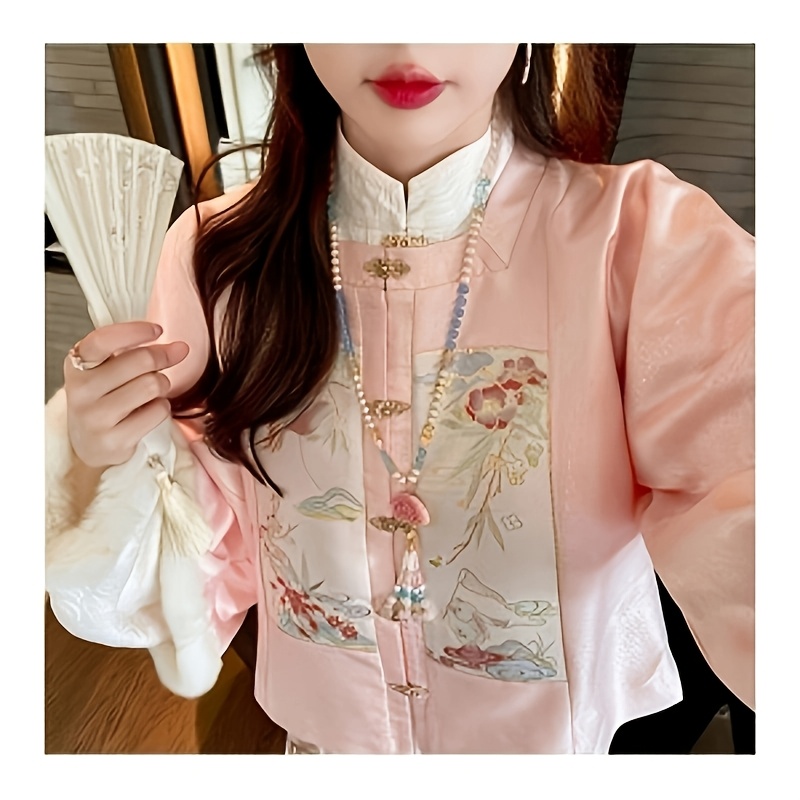 Chinese-Style Floral Long Tassel Pendant Qipao Necklace